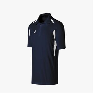 ASICS Men's navy and White Polo Shirt